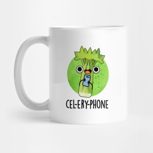 Cel-lery Phone Cute Celery Veggie Pun Mug